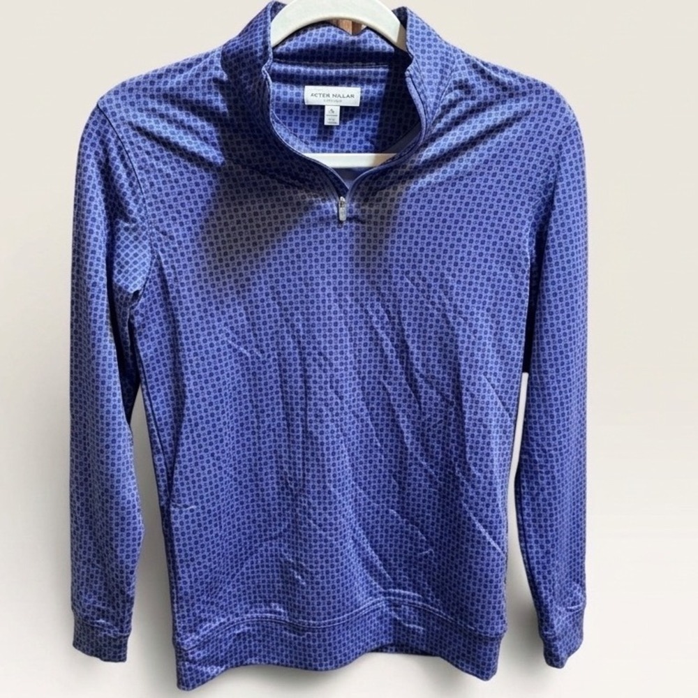 Peter Millar Womens Purple Pineapple Skull Print Quarter Zip Pullover Size M